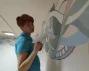 Команда художников преобразили внутренне пространство Сосновской сельской библиотеки Централизованной библиотечной системы Новосибирского района
